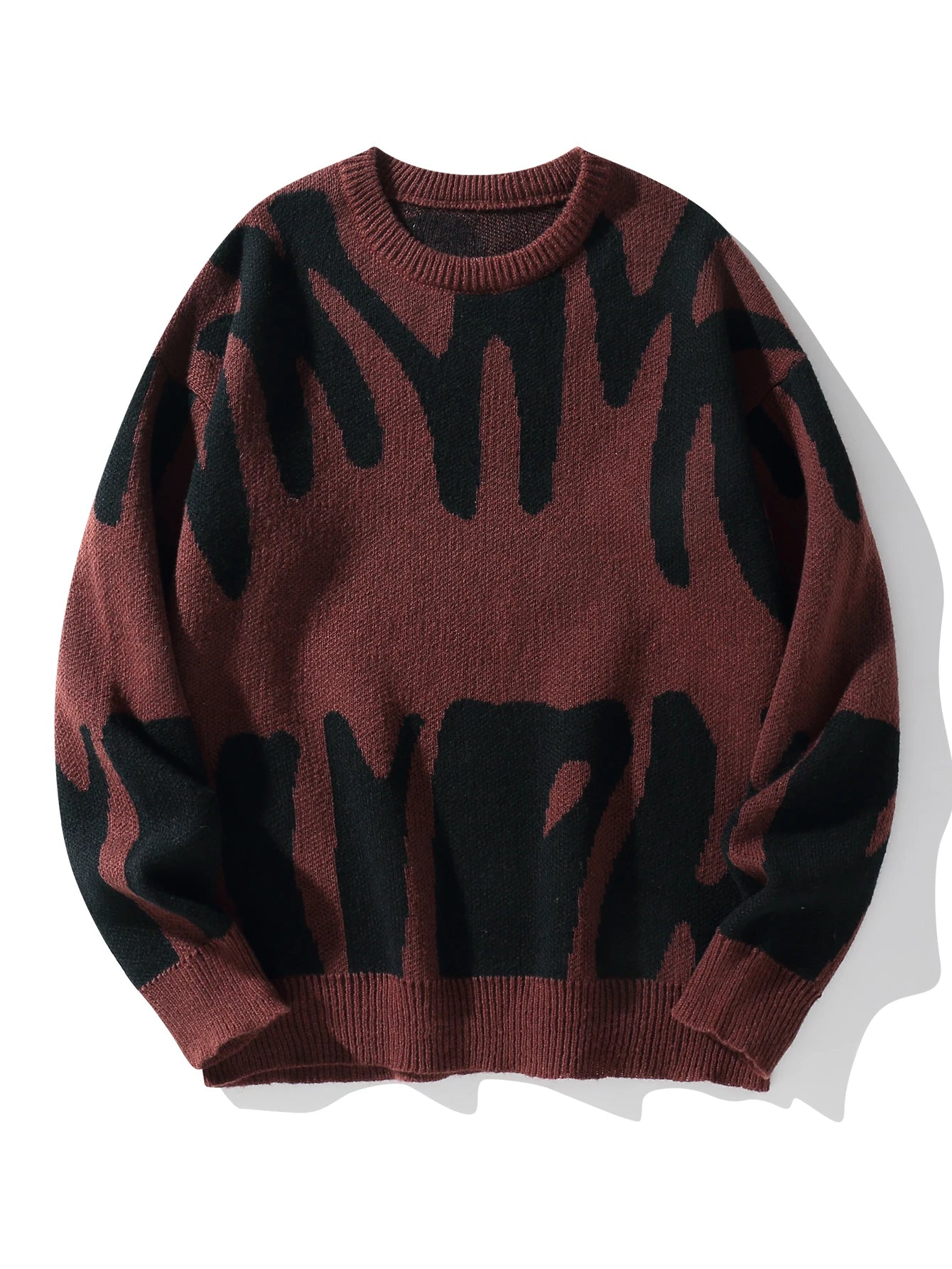Irregular Jacquard Contrast Sweater