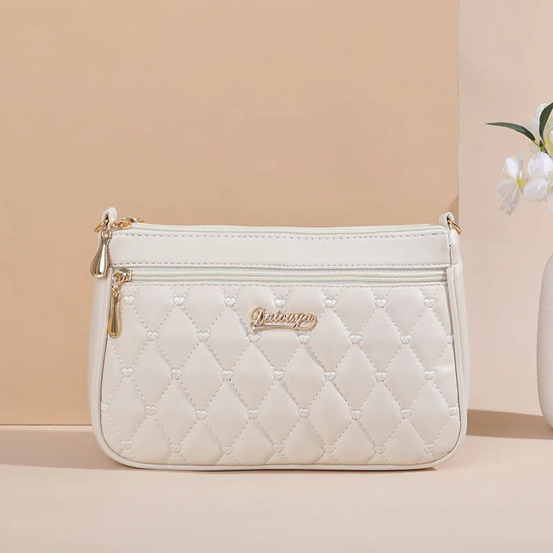 'Sac a Main' Embroidered Leather Messenger Handbag