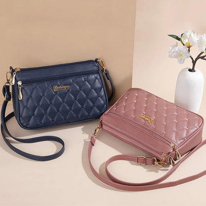 'Sac a Main' Embroidered Leather Messenger Handbag