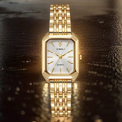 Luxe Square Watch - Gold Alloy Strap (2025)