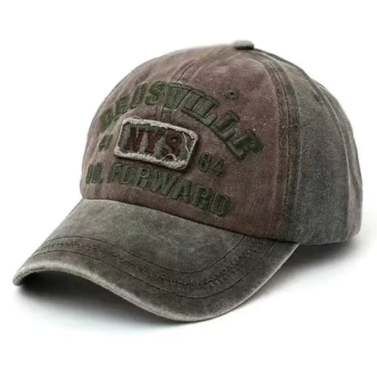 Washed Embroidered Denim Street Cap