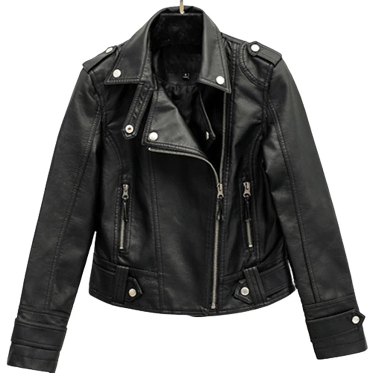 Chic Leather Moto Jacket (2024)