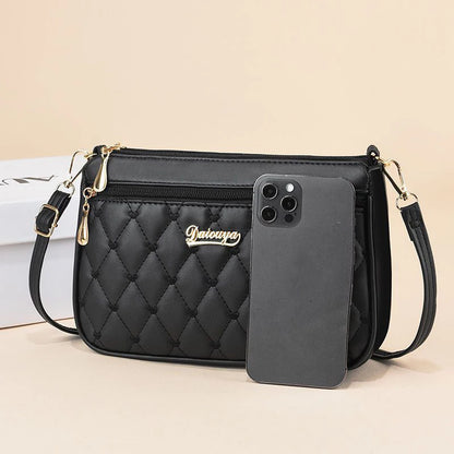 'Sac a Main' Embroidered Leather Messenger Handbag