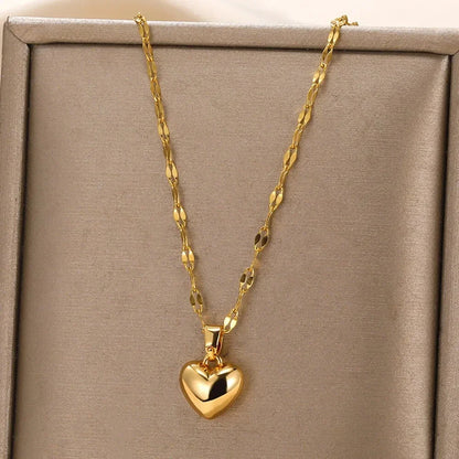 315L Gold Heart Layered Necklace