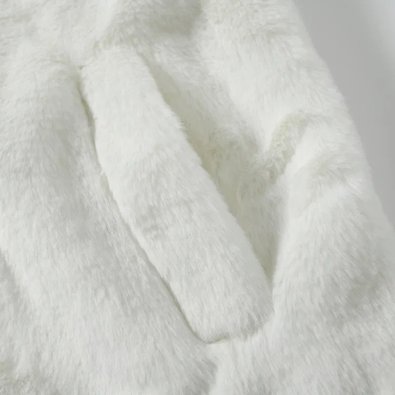 Close-up of white fur texture