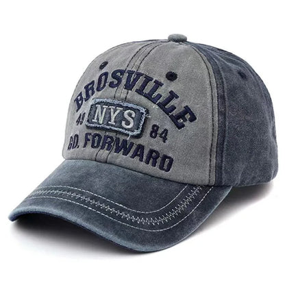 Washed Embroidered Denim Street Cap