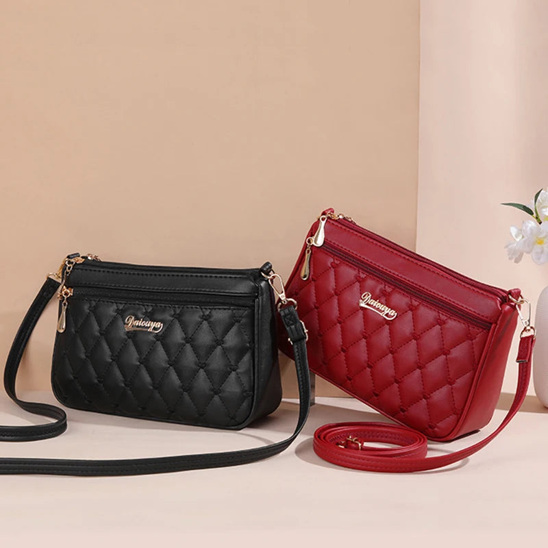 'Sac a Main' Embroidered Leather Messenger Handbag