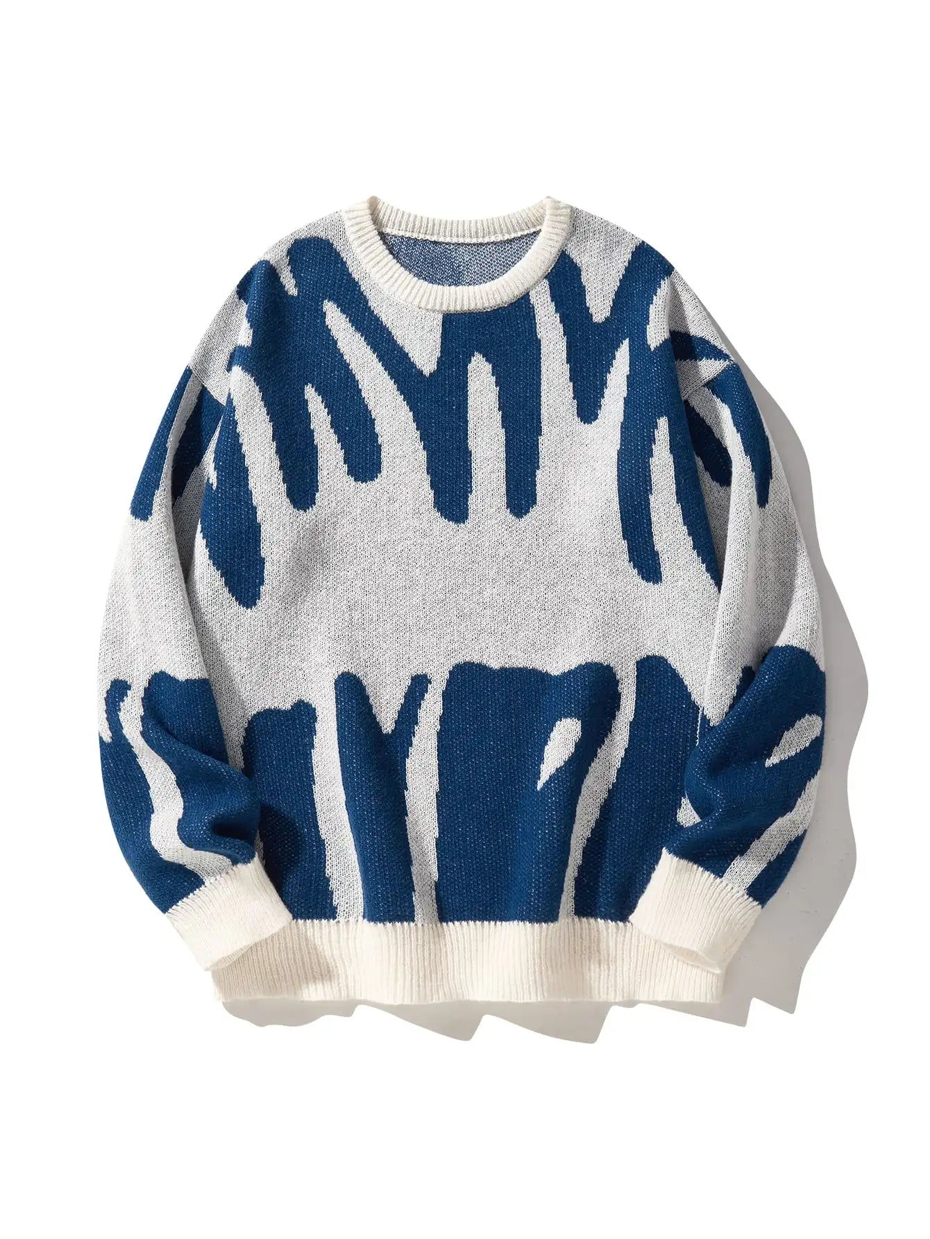 Irregular Jacquard Contrast Sweater