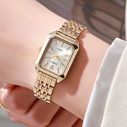 Luxe Square Watch - Gold Alloy Strap (2025)