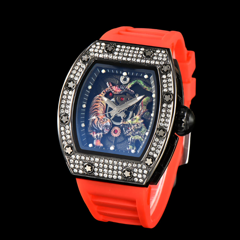 Electro-Plated 'Diamond' Barrel Quartz Watch