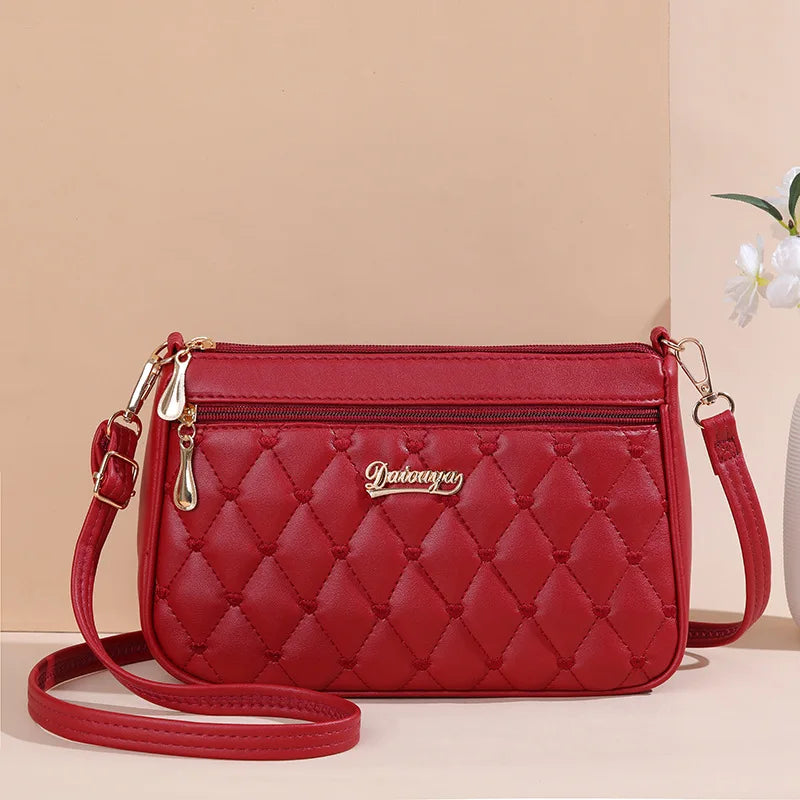 'Sac a Main' Embroidered Leather Messenger Handbag