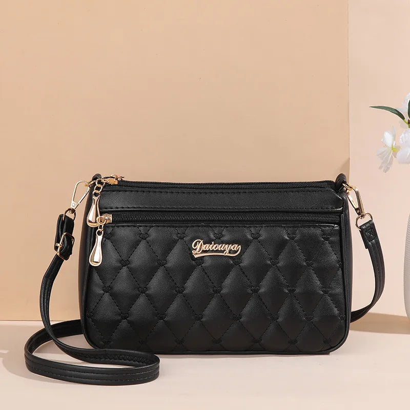 'Sac a Main' Embroidered Leather Messenger Handbag